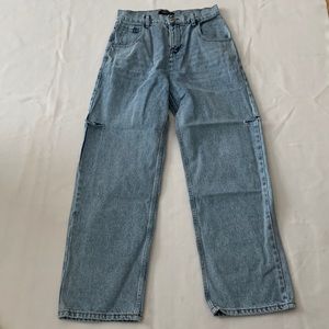 Y2K Wide leg jeans with cuts on side